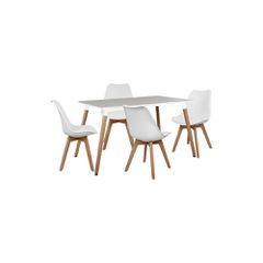 ΣΕΤ ΤΡΑΠΕΖΑΡΙΑΣ 5ΤΜΧ HM10193.01 ΜΕ ΤΡΑΠΕΖΙ MINIMAL ΚΑΙ VEGAS ΛΕΥΚΕΣ 120x80x73 cm