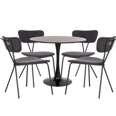 ΣΕΤ ΤΡΑΠΕΖΑΡΙΑΣ 5ΤΜΧ BROLIN HM21200 MDF TOP & ΜΕΤΑΛΛΟ ΜΑΥΡΟ-ΣΚΟΥΡΟ ΓΚΡΙ ΥΦΑΣΜΑ