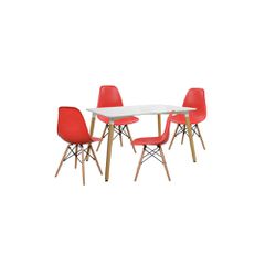 ΣΕΤ ΤΡΑΠΕΖΑΡΙΑ 5Τ ΤΡΑΠΕΖΙ MINIMAL 120x80x73 cm-TWIST ΚΟΚΚΙΝ HM10080.04