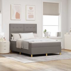 LED Κρεβάτι με βάθρο με στρώμα Taupe 140 x 200 cm ύφασμα 3343107