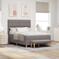 Κρεβάτι με ελατήρια με στρώμα Taupe 140 x 200 cm ύφασμα 3344307