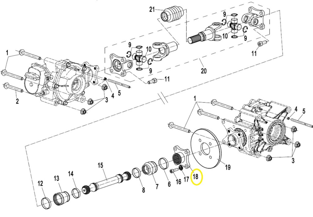 Ακρο Αξονα Μετάδωσης CF Moto CF.450 AU-B E4 2016-2020 LONG 9CR6-300206-10000
