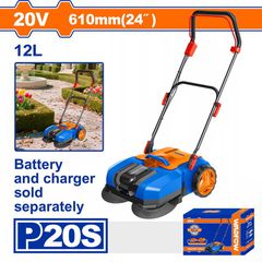 Wadfow WLSP1520 Χειροκίνητο Σάρωθρο Μπαταρίας Li-ion 20V Χωρίς Μπαταρία & Φορτιστή
