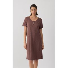 Minerva Γυναικείο Κοντομάνικο Νυχτικο Cotton Modal Dots SS'26