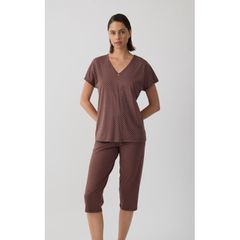 Minerva Γυναικεία Κοντομάνικη Κάπρι Cotton Modal Πυτζάμα Dots SS '26