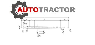 51555 Λοστάρι Φορτωτή Στρόγγυλο Ø42 L810 με Παξιμάδι Μ28 BPT