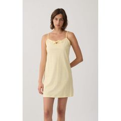 Minerva Γυναικείο Βαμβακερό Νυχτικό Ράντα Plaid SS '26