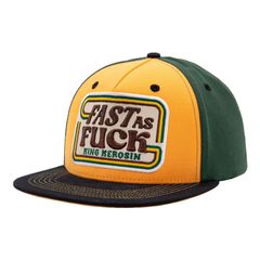 King Kerosin Καπέλο Fast As Fuck flat cap black/yellow