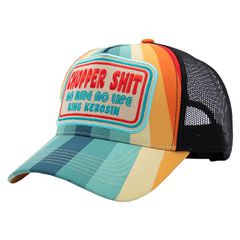 King Kerosin Καπέλο Chopper Shit trucker cap blue/orange