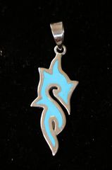 Μενταγιόν κρεμαστό τουρκουάζ ασήμι 925 sterling silver Navajo Indian Ινδιάνικη τέχνη SBTS138