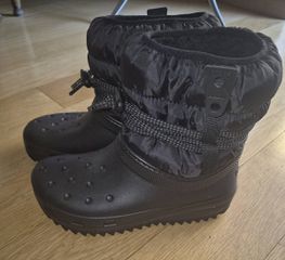 Μπότες Crocs χειμερινές σαν καινούργιες, μέγεθος 37-38, μαύρες