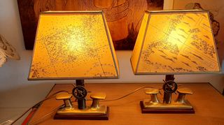 Vintage Ναυτικά Φωτιστικά Foresti & Suardi (Σετ 2) – Μπρούτζος & Περγαμηνή – Made in Italy