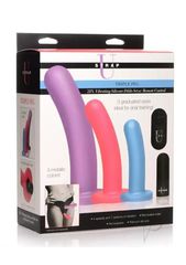 Strap-U Triple Peg 28X Vibrating Silicone Dildo Set w/ Remote-thumb-4