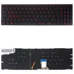 Deutsche Tastatur für Laptop - German Laptop Keyboard για Asus ROG Strix GL502 GL702 GL702VI GL702ZC 90NB0DR5-R32FR0 90NB0DR5-R32US0 90NB0DR1-R31FR0 DE No Frame Backlight Black with Red Keys ( Κωδ.406