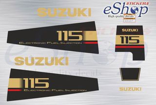 Αυτοκόλλητα σετ για Suzuki εξωλέμβια 115 Hp δίχρονης έκδοση 1990