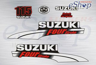 Αυτοκόλλητα σετ για Suzuki τετράχρονη εξωλέμβια df 115 Hp 2004 - 2009