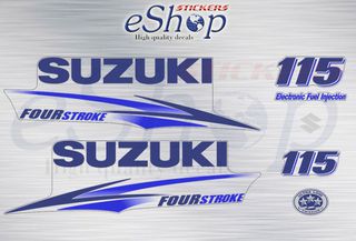 Αυτοκόλλητα σετ για  Suzuki τετράχρονη εξωλέμβια df 115 Hp (Λευκή μηχανή) 2010