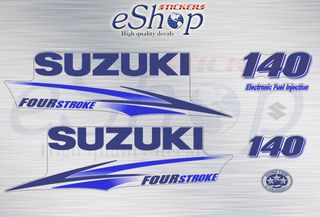 Αυτοκόλλητα σετ για Suzuki τετράχρονης εξωλέμβιας df 140 Hp (Λευκή μηχανή) 2010