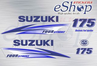 Αυτοκόλλητα σετ για Suzuki τετράχρονη εξωλέμβια df 175 Hp (Λευκή μηχανή) 2010