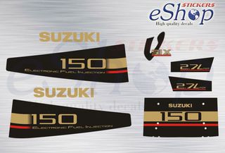 Αυτοκόλλητα σετ για Suzuki 150 Hp V6 δίχρονης έκδοση 1990