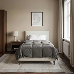 vidaXL Καλοκαιρινό Παπλωματοθήκη 155 x 220 cm Καλοκαίρι Ανοιχτό γκρι