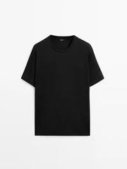 T-Shirt Μπλούζα από 100% βαμβακερό Premium ύφασμα Μαύρη Μέγεθος Large