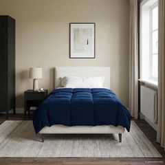vidaXL Κουβέρτα ολόκληρου του χρόνου 135 x 200 cm 4 Εποχές Σκούρο Μπλε