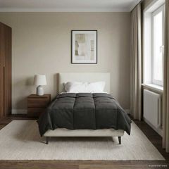 vidaXL Κουβέρτα ολόκληρου του χρόνου 140 x 200 cm 4 Εποχές Ανθρακί