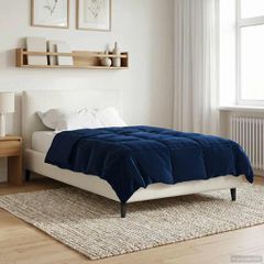 vidaXL Κουβέρτα ολόκληρου του χρόνου 140 x 200 cm 4 Εποχές Σκούρο Μπλε