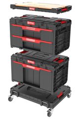 Σετ εργαλειοθήκες SYSTEM ONE WORKSHOP DRAWER SET 6 σε πύργο Περιέχει: 1 Βάση με ρόδες TRANSPORT PLATFORM 625X503X160mm εως 120Kg 1 Εργαλειοθήκη DRAWER 1 PLUS με ένα συρτάρι 587X380X340mm 18Kg 1 Εργαλε