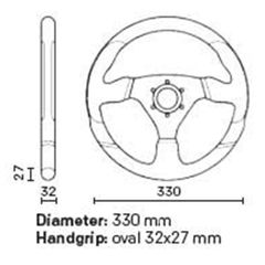 Γνήσιο ΤΙΜΟΝΙ OMP RACING GP  330MM ΜΑΥΡΟ-thumb-1