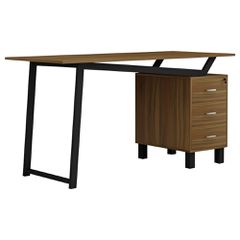 Γραφείο Με Συρτάρια Prosper Καρυδί - Μαύρο 140x60x76cm