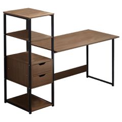 Γραφείο Με Ραφιέρα Zayn II Καρυδί - Μαύρο 107x40x110cm