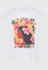 Funky Buddha Γυναικεία αμάνικη μπλούζα με τύπωμα FBL013-150-04