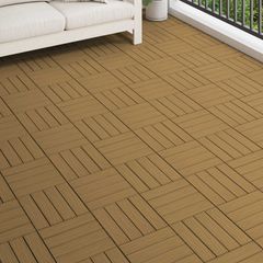 Πλάκα Κατασκευής 3D Σχεδίαση 11 τεμ. Ξύλο teak 30 x 30 cm WPC 42046682