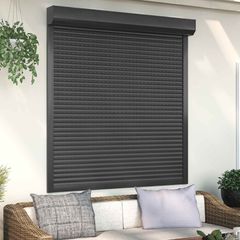 Ρολό εισόδου Ανθρακί 140 x 150 cm Αλουμίνιο και Πολυουρεθάνη 42047073