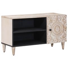 Ντουλάπι TV με ράφι Λευκό 80 x 31,5 x 46 cm Στερεό ξύλο μάνγκο 4018383