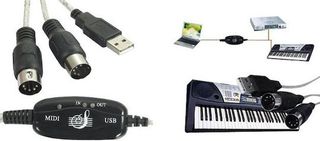 Midi Interface Usb to MIDI Keyboard Interface Μαύρο-thumb-3