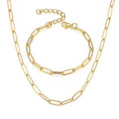 Σετ Αλυσίδα λαιμού - χεριού 18K 5macro επίχρυση μήκος 60εκ. / 20 εκ πάχους 2mm