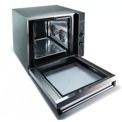 Φούρνος αερόθερμος , 5 ταψιά 435 x 320 mm , Ρύθμιση από 1 έως 60 λεπτά, 2 μοτέρ για διπλό αερισμό., Εξωτερικές: 575 x 580 x 535 mm.