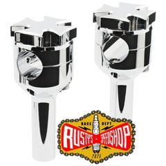Maltese Cross Risers 4” Chrome – Harley / Chopper | Old School