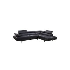 ΚΑΝΑΠΕΣ ΓΩΝΙΑ GORO ΔΕΞΙΑ HM3084.02R ΑΠΟ ΜΑΥΡΟ PU 270x200x87Υ εκ.