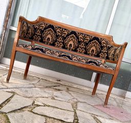 Αυθεντικός 2θέσιος Καναπές Αντίκα (Biedermeier) – Μασίφ Ξύλο, Για Πλήρη Αναπαλαίωση