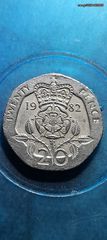 ΝΟΜΙΣΜΑ συλλεκτικό Coins 20 PENCE 1982 Elizabeth ll.D.G R.E.G.F.D.. Αν θέλετε να δείτε όλες τις αγγελίες μου.πατηστε κάτω από το όνομα μου ευχαριστώ για τον χρόνο σας
