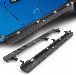 Πλαϊνά Σκαλοπάτια Jeep Wrangler JK 07-17 Steel Side Steps With LED Off-RoadDesign