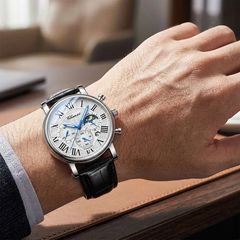 Ανδρικό ρολόϊ Moonphase celestial ατσάλι-thumb-1