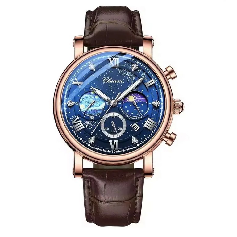 Ανδρικό ρολόϊ Moonphase celestial ροζ χρυσό