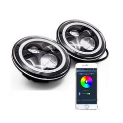 Led Headlights 7" Inch With Drl System [Angel Eyes]