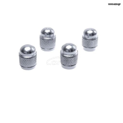 Tyre valve cap silver round set 4 pcs