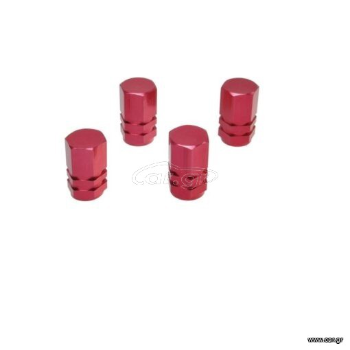 Red Tire Valve Cap Set 4pcs